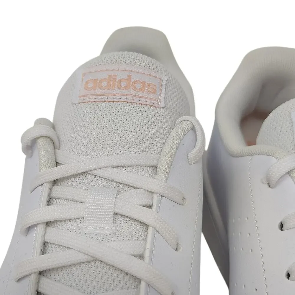 New Adidas Shoes Womens 10 Advantage Base 2.0 White Pink Low Top Sneakers - Picture 6 of 10